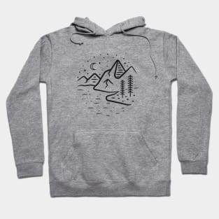 Night mountains illustration Hoodie